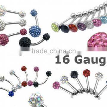 Glossy Crystal Ferido Tongue Ring