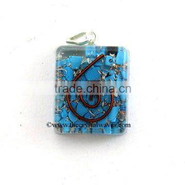 Turquoise Orgone Square Shape Pendants