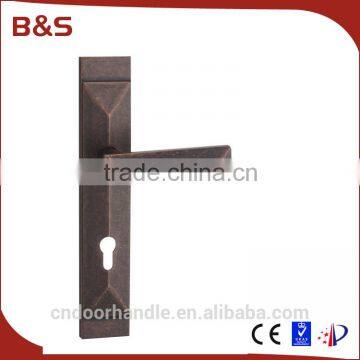 China Brass Door Handles 250-270mm Long Plate With 8545 Lock Body and Brass Cylinder Quality Choice photo-4