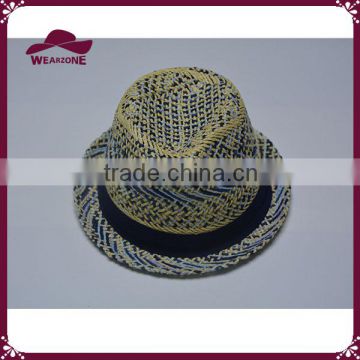 High quality child straw hat paper straw fedora hat