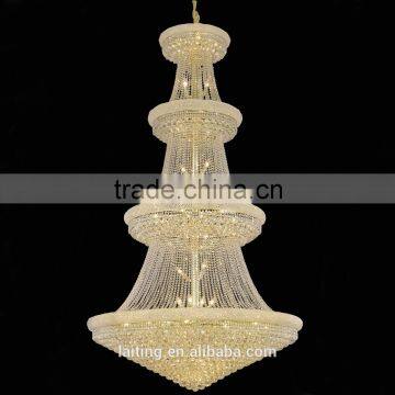 Modern LED big crystal hotel lobby chandelier