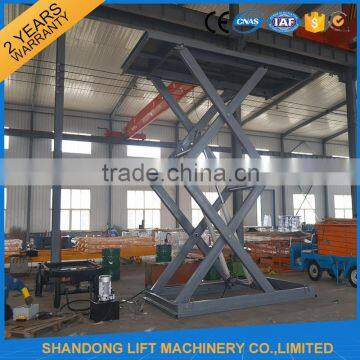 Hydraulic mechanical inground big scissors car lift