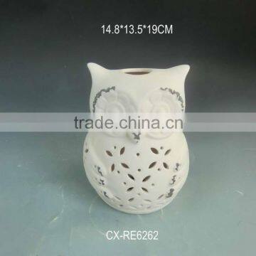 Ceramic owl solar lantern decorative garden lanterns for outdoor