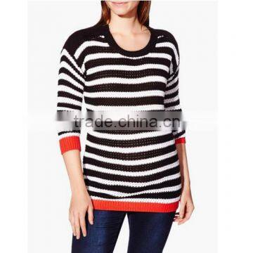 Striped long sleeve winter fashion maternity sweater clothes