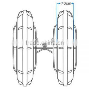 Unique two giant hollow LLDPE wheels water sports for adults