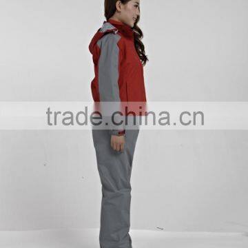 High quality softshell woman fleece tech jacket red color ski parka