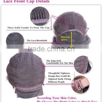 Brazilian Human Hair Short Bob Straight Lace Front Wig Bleached Knots For Black Women photo-4