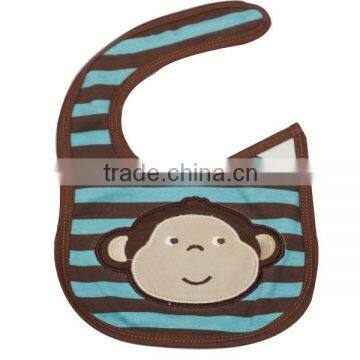 Animal Design Waterproof Pvc Material Custom Printed Cotton Baby Bibs