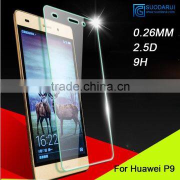 0.26mm 2.5D Tempered Glass Screen protector for Huawei P9 screen glass