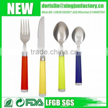 Classic Plastic Handle Stainless Steel Flatware