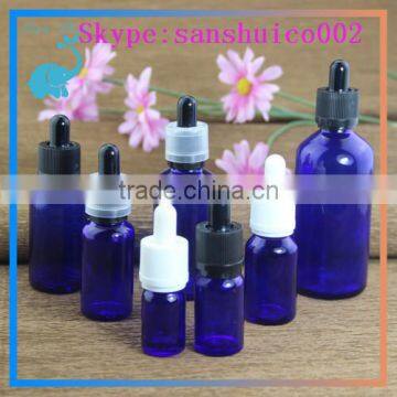 cobalt blue glass essential oil bottle with dropper gold price for cobalt blue essential oil glass bottle with childproof tamper