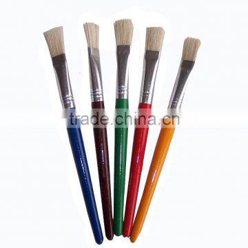 pure bristle hair flat Drawing brush sets(Media: Acrylic, Watercolor, Oil) with Short, colored handle