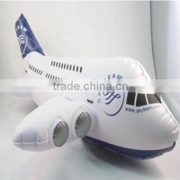 Inflatable white Plane pringting blue toys