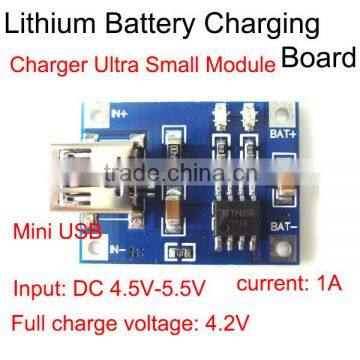 Cheap small charger module input DC 4.5V-5.5V output DC4.2V Mini USB 1A Lithium Battery Charging Board