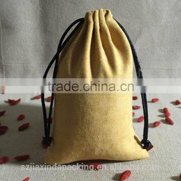 Colored Soft Faux Suede Drawstring Jewelry Pouches photo-5