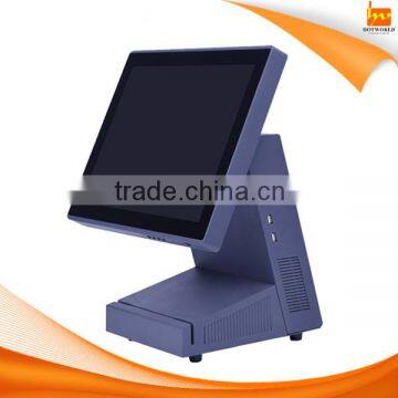 Double screen customized display 1024*768 sharp POS system price with USB port