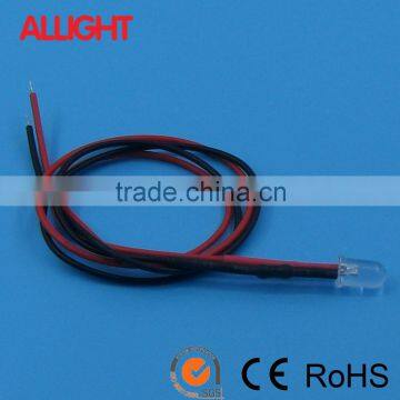 Rohs CE Approval 5mm through hole blue prewired led