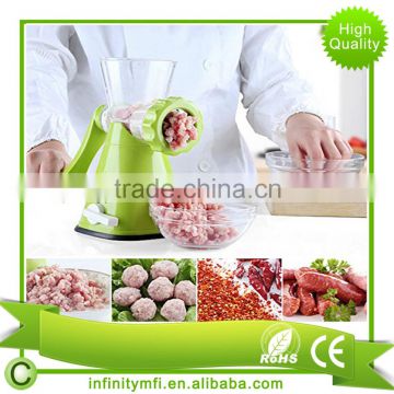 Amazon Hot Selling Hand Crank Manual Meat Grinder and Vegetable Grinder Mincer with Stainless Steel Blades