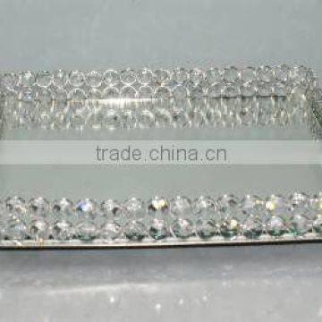 Decorative Crystal Mirror Tray