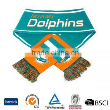 2016 high quality logo printed acrylic knit fan feather scarf