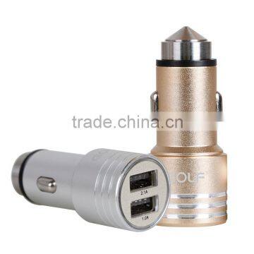 High Quality 100% Metal Quick Charge 2.0 Car Charger Promotional Gifts Metal Aluminum 2.1A Universal Quick Charge