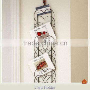 Wrought iron wall hanging heart card holder