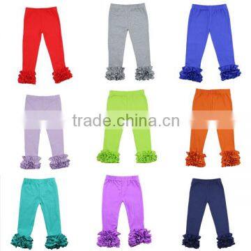 2016 new arrival baby leggings ruffle pants for toddler girl kids children pants girls ruffle pants icing ruffle capri pants