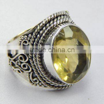 Natural Faceted Lemon Topaz Ring 92.5 Sterling Silver Jewellery photo-2