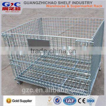 Zinc Plated Warehouse Storage Collapsible Wire Container