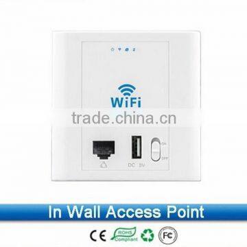 300Mbps Wifi Access Point 2.4G Wall Mount AP With 24V / 48 V POE Support AC Software