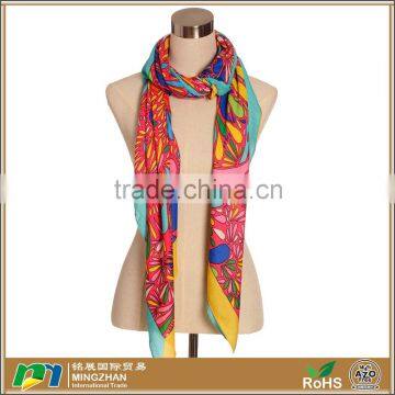 Womens Fashion Colorful Floral Print Acrylic Jacquard Pretty Scarves