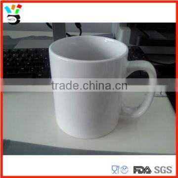 White Color Logo Custom Big Size Ceramic Straight Shape Cup With Handle