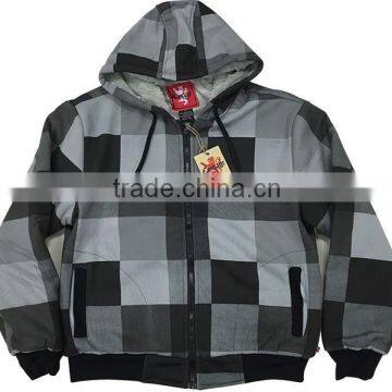 men 100%Polyester Zipper Up Fleece Hoodie