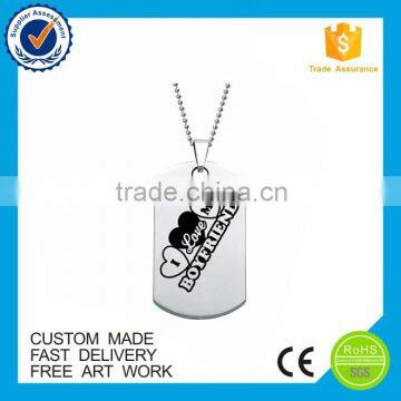 2015 Promotional cheap engraved logo metal dog tag