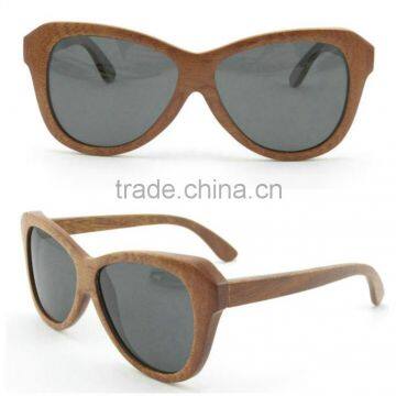 Fashionable lady cat eye simple design brand wood sunglasses eyewear