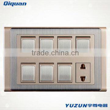 stainless steel 7 gang switch and 1 gang socket