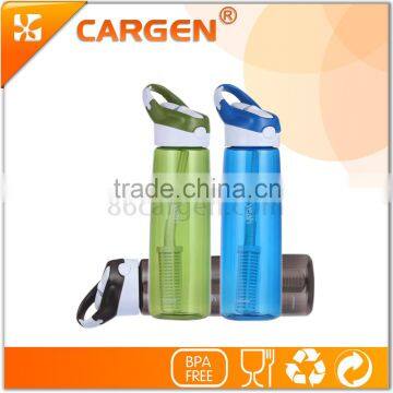 Flip straw alkaline negative ion water bottle