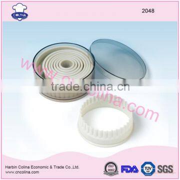 Food Grade Wavy Edge Round Shape Nylon Biscuit Cookie Cutter Set