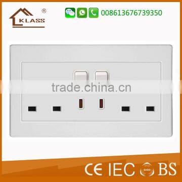 KLASS double UK socket with swith 2-pin plug with male plug