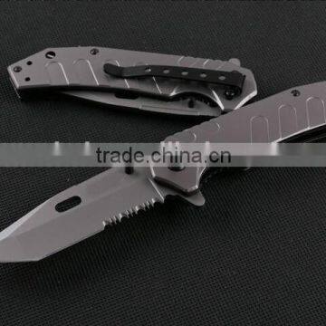 OEM 440C Stainless steel half serrated blade outdoor survival knife