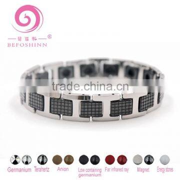 tungsten ceramic magnetic bracelet with germanium stone Super September Purchasing Alibaba