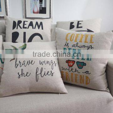 Throw English word printed cushions decorative polyester fiber pillow case