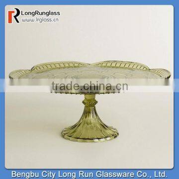 LongRun Top Selling GreenGlass Marcella Cake Stands Special Design Glassware with OEM Design