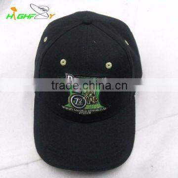 Top quality custom embroidered six panel baseball cap cotton hat for wholesale