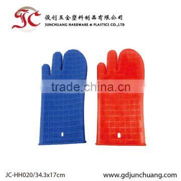 Heat resistant silicone oven mitt set and BBQ cooking gloves