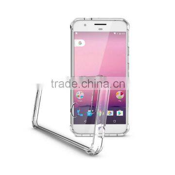 Wholesale Cheap Price Transparent 2 in 1 TPU Bumper + Hard Plastic Hybrid Back Cover Acrylic Clear Case For Google Pixel XL photo-2