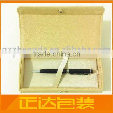 Hot!!! Customized China Manufacturer Single Parker Pen Packaging Leather Box(ZDL13-G060)