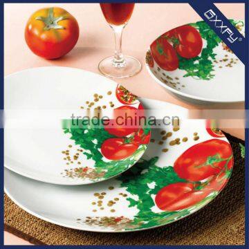 Coupe Shape 16pcs Dinner Set Tomato Design