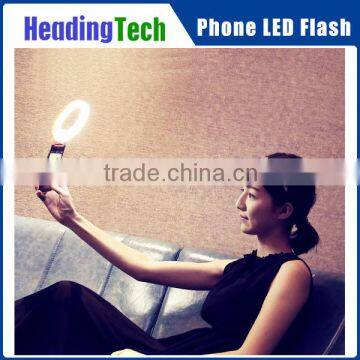 2016 New Portable Camera flash selfie ring light Mobile Phone Ring Selfie LED Flash Lighting Fill-in