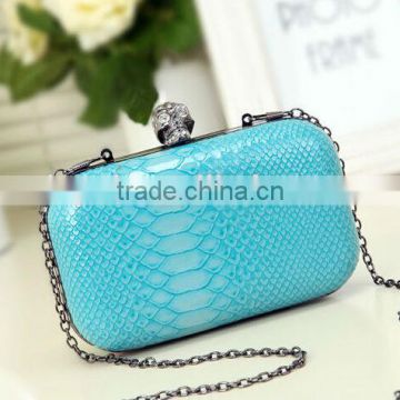 high grade PU leather evening bag skull party evening bag